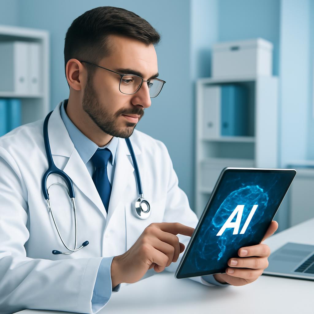 Medical professional using ClinicSpark AI